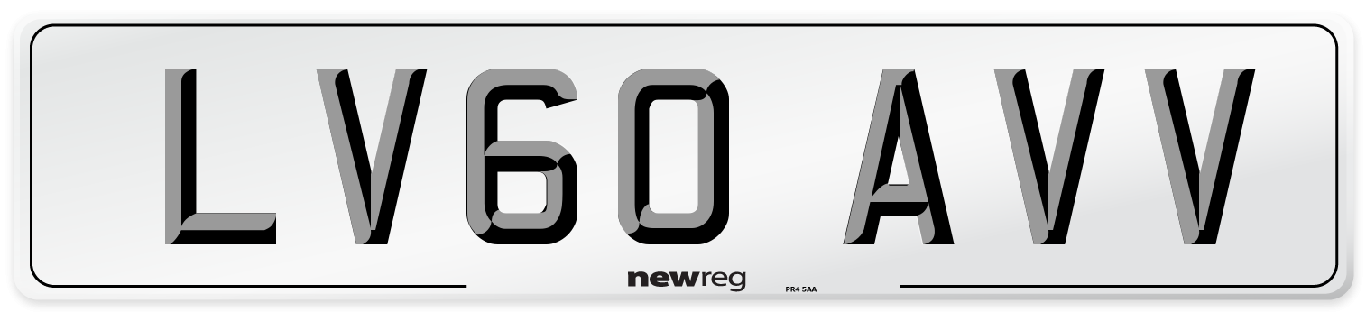 LV60 AVV Number Plate from New Reg